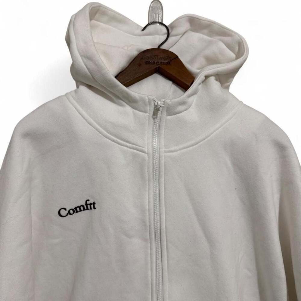 Comfrt Heavyweight Oversized Full-Zip Hoodie Off-White Men's Large